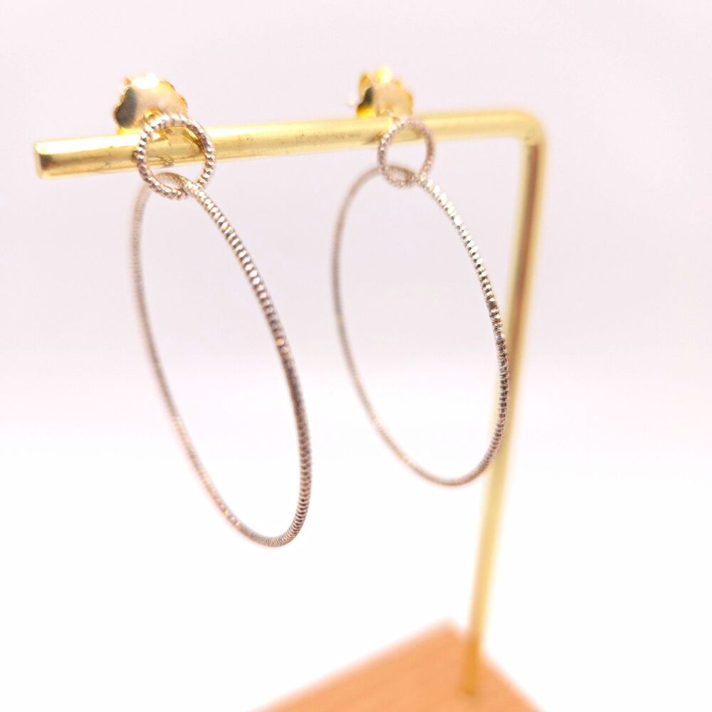 Mia Fiore | Sterling Silver Round Hoop Earrings Thin Lightweight Textured